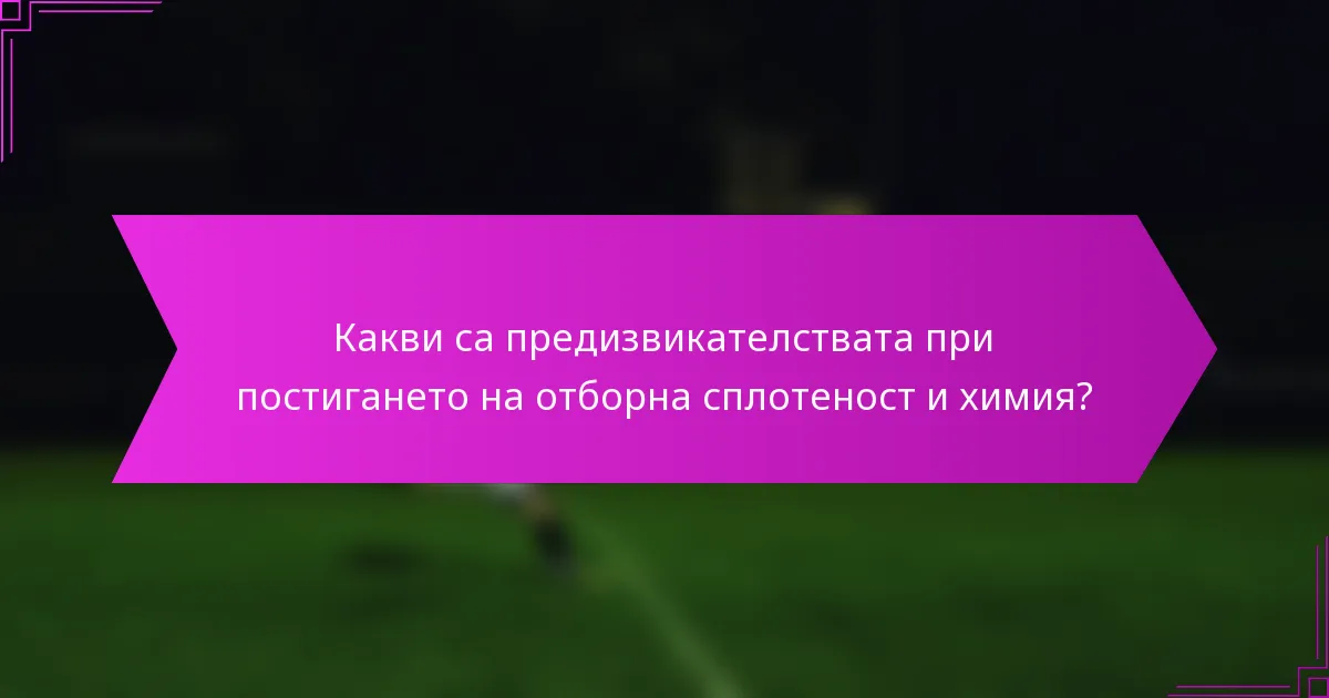 Какви са предизвикателствата при постигането на отборна сплотеност и химия?